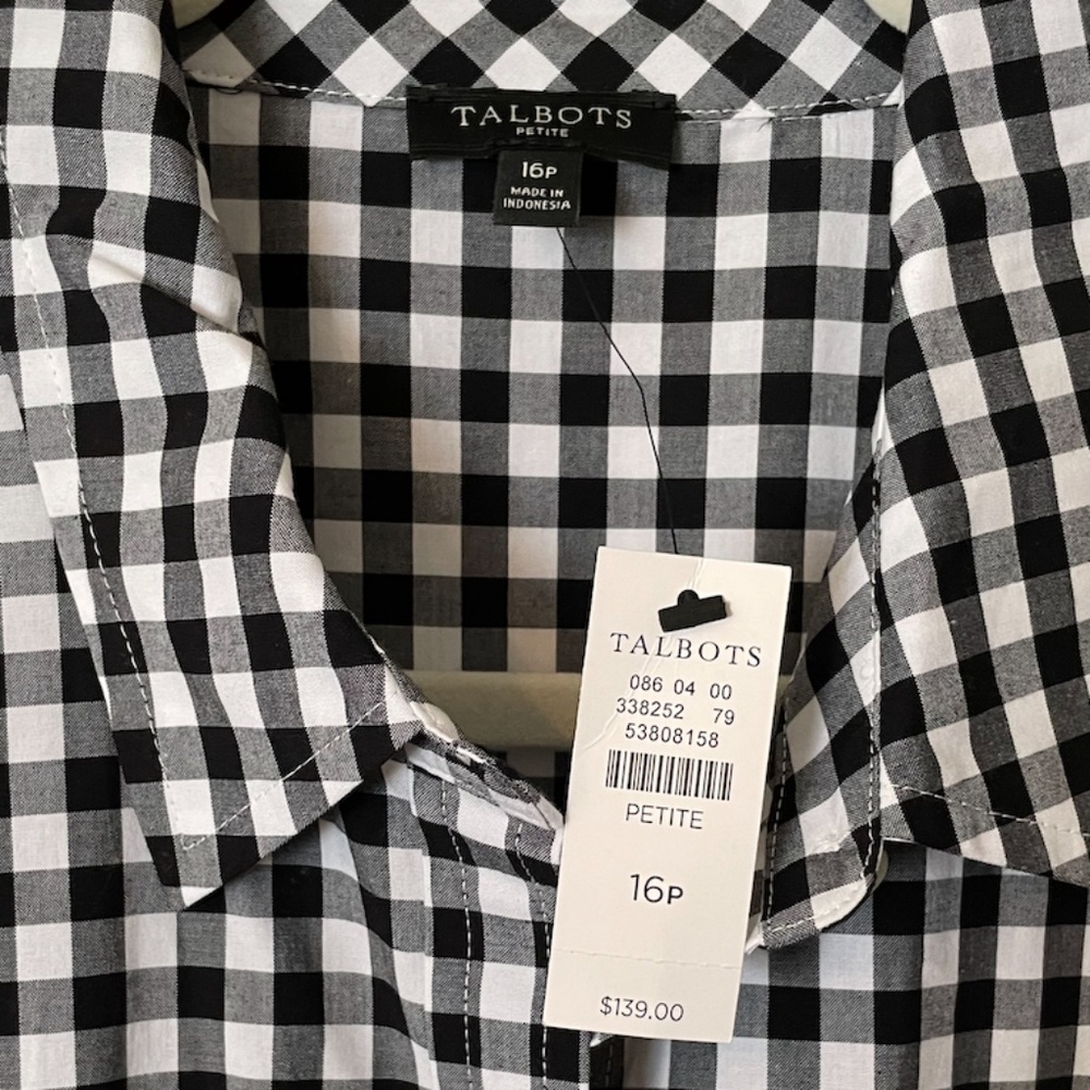 Talbots Gingham Shirt Dress - 16P - Picture 8 of 9